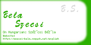 bela szecsi business card